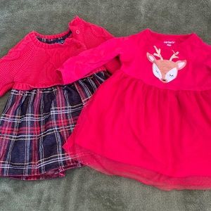 Baby Christmas dresses - sz 0-3m and 6m